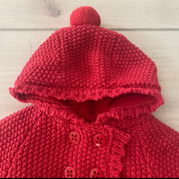 Mayoral Red Knit Hooded Sweater Jacket - Picture 3 of 5